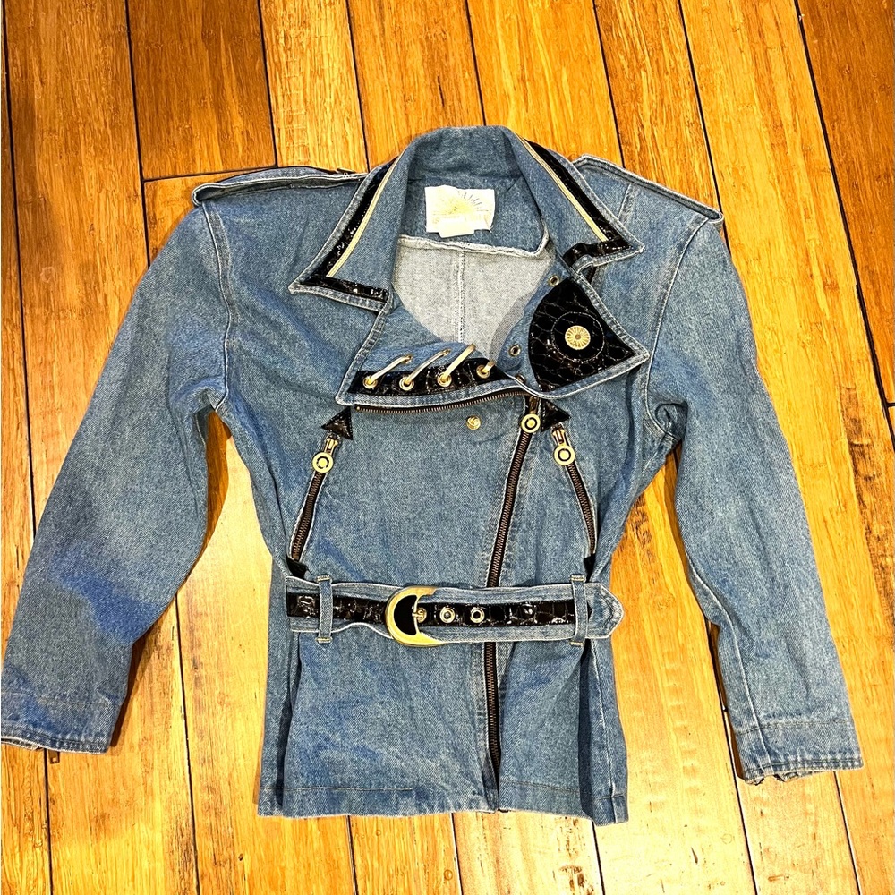 Vintage Isabella sole embellished denim jacket small